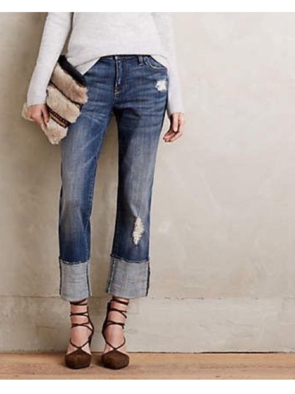 Plicro and the Letterpress / Hyphen High cuff cropped Jeans